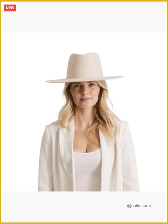 Wide Brim Triangle Crown Fedora Hat - Premium Wool Felt